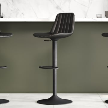 Verstelbare barkruk Roadster - zithoogte 60-82cm - zwart