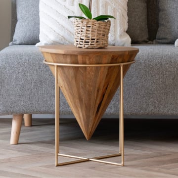 Salontafel Hapur - Ø45x45 cm - massief mangohout