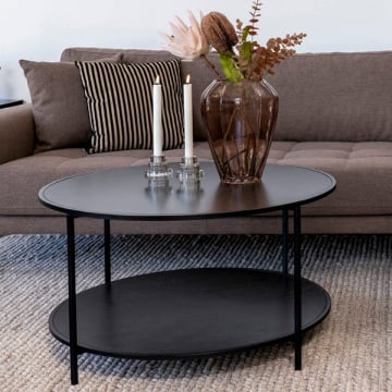 Salontafel Vita - Ø80x45 cm - zwart