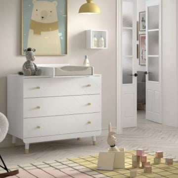 Babykamerset Billy - Commode & verversplank - MDF/wit 