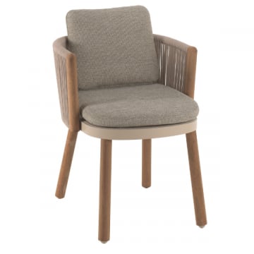 Tuinstoel Mendoza - 59x55x72cm - beige/teakhout
