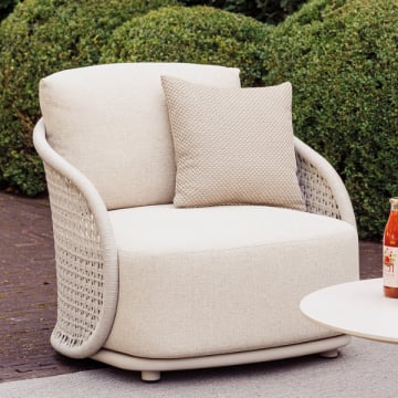 Fauteuil voor buiten Amora - 81x93x71cm - aluminium en olefin - grijs