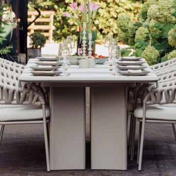 Tuintafel San Remo - 320x110x76cm - aluminium/keramiek - grijs