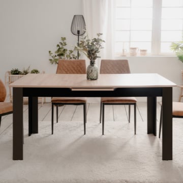 Verlengbare eettafel Birma - 160/200x80x75cm - artisan eik/zwart