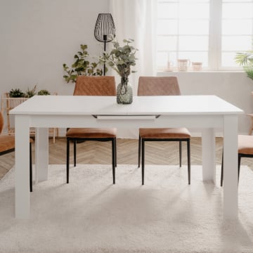 Verlengbare eettafel Birma - 160/200x80x75cm - wit