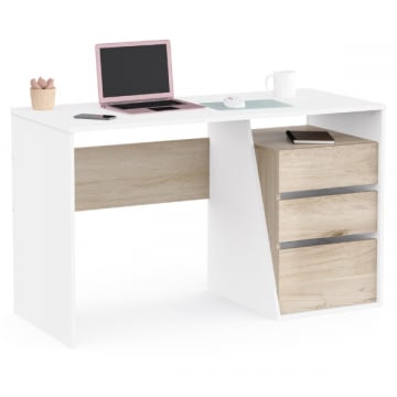 Bureau Jeffry-Kronberg eik/mat wit 