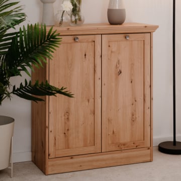 Commode Timothee - 80x35x90cm - 2 deuren - artisan eikdecor