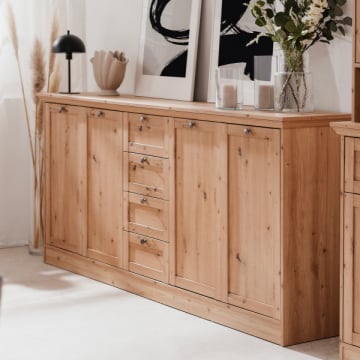 Dressoir Timothee - 200x40x90cm - 4 deuren & 4 lades - artisan eikdecor