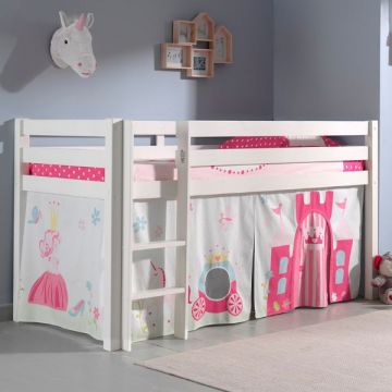 Halfhoogslaper Charlotte met bedtent princess II - wit