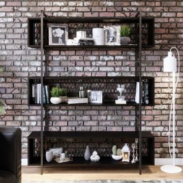 Boekenkast Woody Fashion | 140 x 34 x 180 cm | Zwart