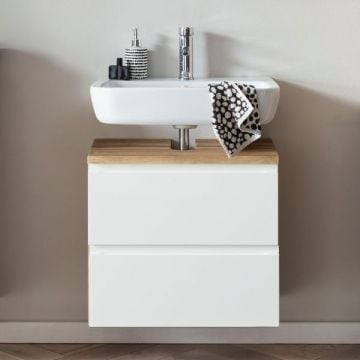 Wastafelmeubel Varese | 60 x 47 x 56 cm | Wotan Oak / White