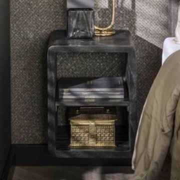 Nachtkastje Vardy | 30 x 30 x 40 cm | Black Teak-design
