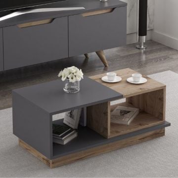 Salontafel Woody Fashion | 90 x 45 x 36 cm | Oak Anthracite-design