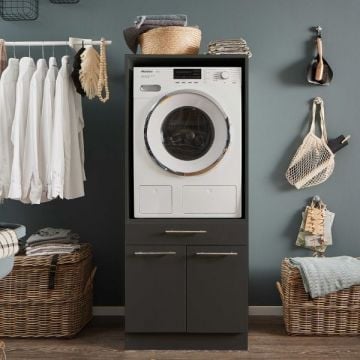 Wasmachinekast Laundreezy | 68 x 68 x 162 cm | Antraciet