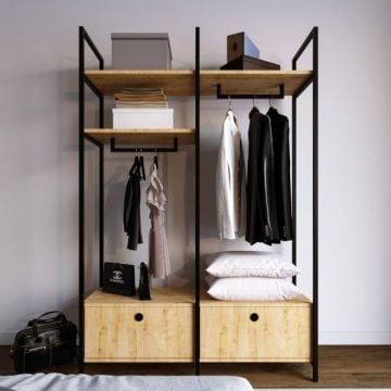 Garderobeset Woody Fashion | 120 x 45 x 180 cm | Oak-design
