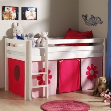 Halfhoogslaper Charlotte met bedtent Flower - wit