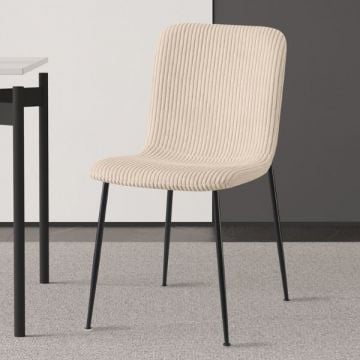 Eetkamerstoel Alice | 42 x 57 x 82 cm | Beige Corduroy-design