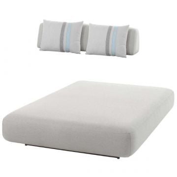 Loungeset Fiori | Ligzetel en dubbele rugleuning met ligkussens | Lichtgrijs