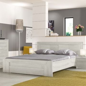 Tweepersoonsbed Hayden met lade 180x200 - gebleekte eik