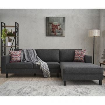 Hoekzetel Balcab Home | 258 x 181 x 83 cm | Donkergrijs