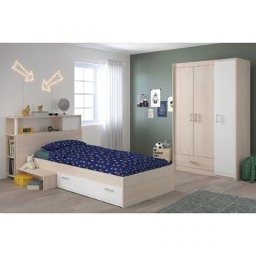 Kinderkamercombinatie Charly 90x190 | Kinderbed, achterbouwstuk, kledingkast