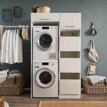 Wasmachinekastcombinatie Laundreezy | 118 x 68 x 200 cm | Wit