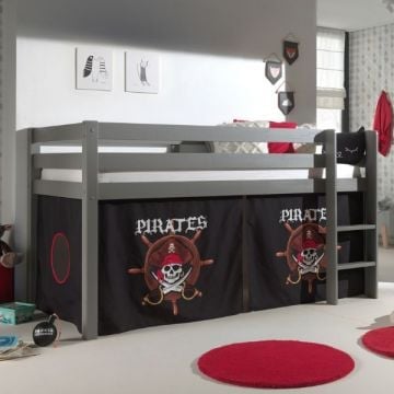 Halfhoogslaper Charlotte met bedtent Pirates - grijs