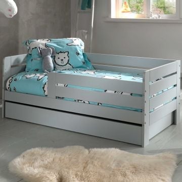 Peuterbed Anastasia met bedlade 70 x 140cm dennenhout - grijs