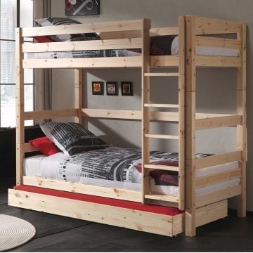 Stapelbed Claire hoog met bedlade - dennenhout