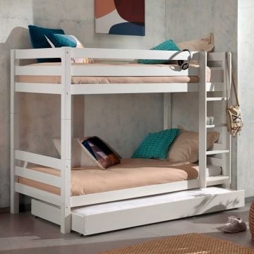 Stapelbed Claire 160cm met bedlade - wit