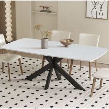 Eettafel Apollo | 180 x 90 x 76 cm | Steen / Grijs