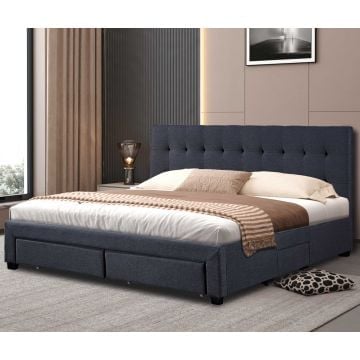 Gestoffeerd bed Matera 160x200 met opbergruimte | antraciet