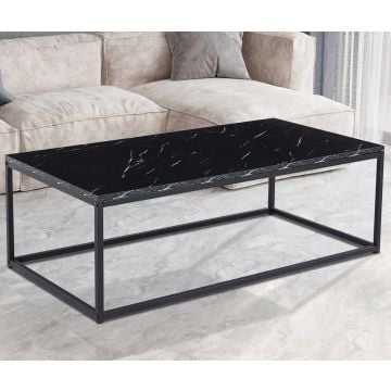 Zwarte Salontafel marmerdecor - Dallas | H-H 40 x B-L 120 x D-P 60 cm