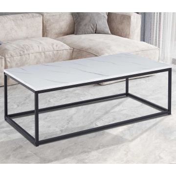 Witte Salontafel marmerdecor - Dallas | H-H 40 x B-L 120 x D-P 60 cm
