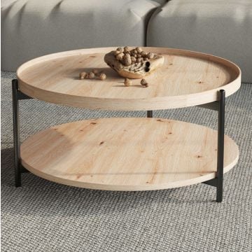 Salontafel Davina | Ø80 x 40 cm | Old Oak-design