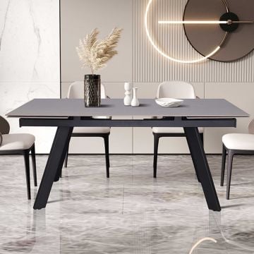 Uitschuifbare eettafel Hertha | 160/240 x 90 x 76 cm | Grijs/Steen