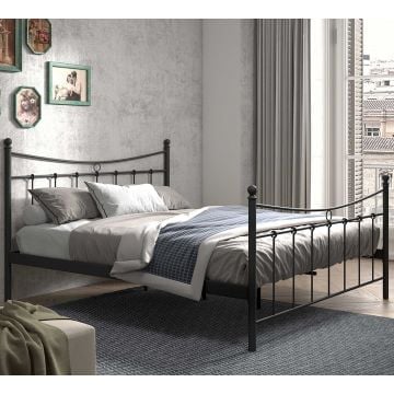 Bed Liza 160x200 met lattenbodem - zwart