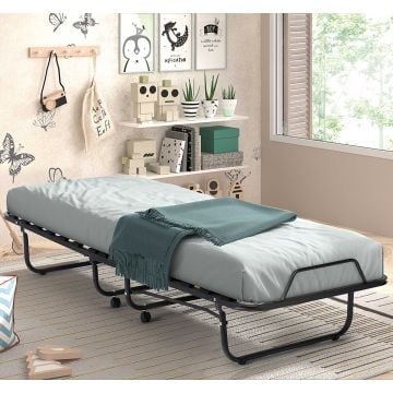 Plooibed Xenia 90x200 cm - inclusief matras - zwart