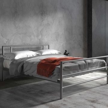 Bed Sandro 140x200 metaal - grijs