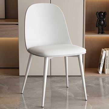 Witte stoel Jasmin uit polypropyleen met PU zitting | Metalen poten | H81 x B51 x D44 cm
