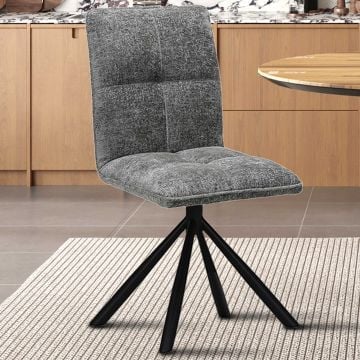 Draaibare stoel Jackson | 45 x 59 x 91 cm | Loodgrijs