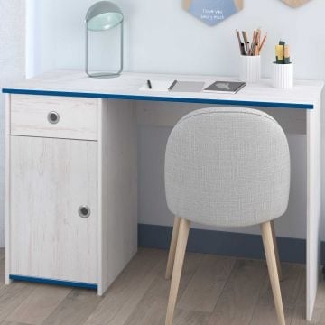 Bureau Smoozy 121cm - wit/roze of blauw