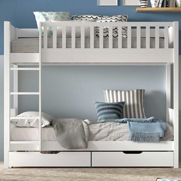 Stapelbed Scottie met 2 lades - wit