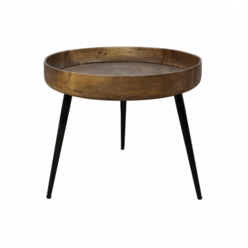 Bijzettafel Ventura ø50cm mangohout/ijzer