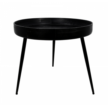Bijzettafel Ventura ø60cm mangohout/ijzer - zwart