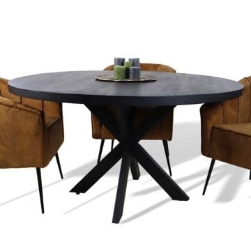 Ronde eettafel Geraldton - Ø130x76cm - mangohout/metaal