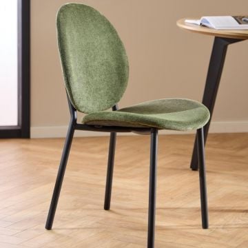 Eetkamerstoel Cliff - 50x57,5x87cm - groene stof