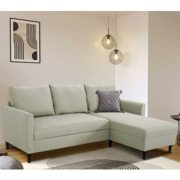 Hoekbank Tweety rechts - 192x137x82cm - beige stof