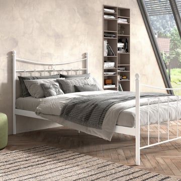 Bed Liza 140x200 met lattenbodem - wit