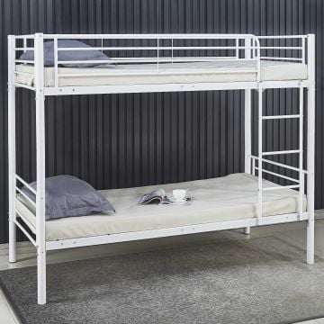 Stapelbed Dixie 90x200cm - metaal - mat wit